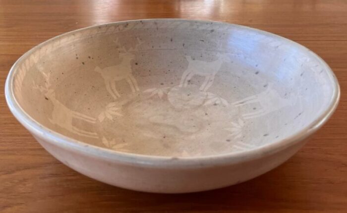 vintage hand made large pottery bowl by hernandez cano 2417