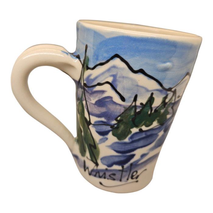 vintage handpainted ski motif coffee mug 4489