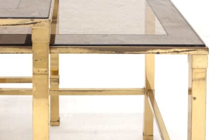 vintage italian brass nesting tables 1970s set of 3 9