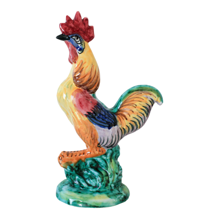 vintage italian ceramic hand painted rooster 0796