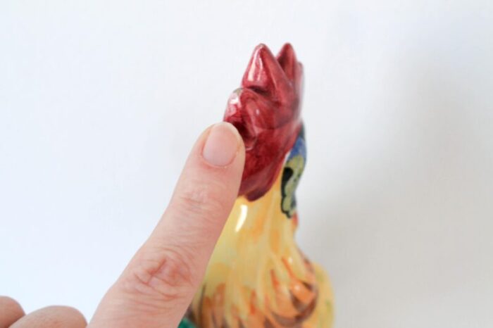 vintage italian ceramic hand painted rooster 4622