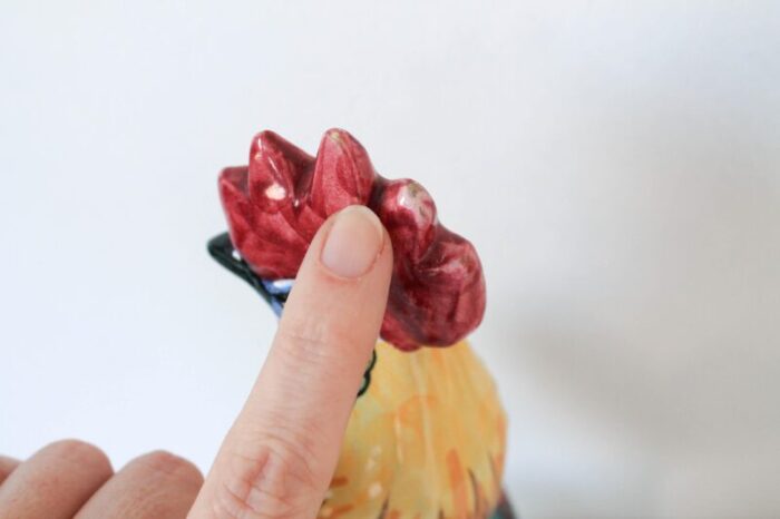 vintage italian ceramic hand painted rooster 6162