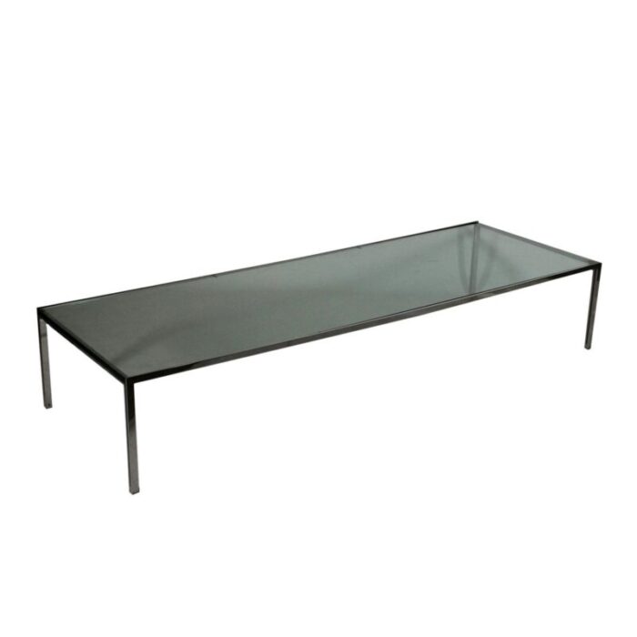 vintage italian metal and glass coffee table 1