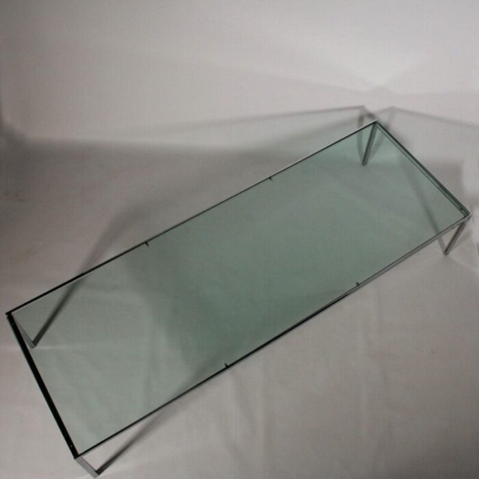 vintage italian metal and glass coffee table 3