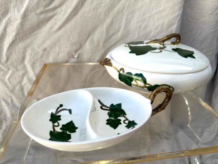 vintage ivy print serving set of 12 2947