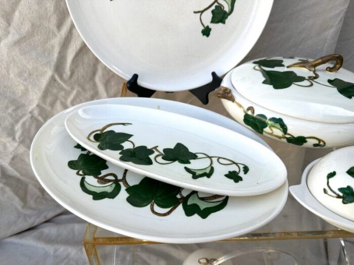 vintage ivy print serving set of 12 7166