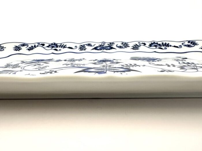 vintage japan danube rectangle blue and white serving tray 0425