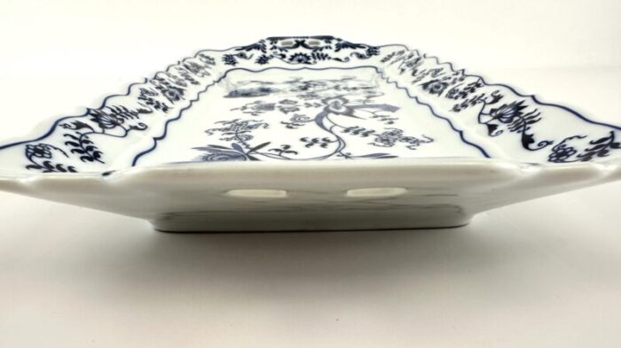 vintage japan danube rectangle blue and white serving tray 5398