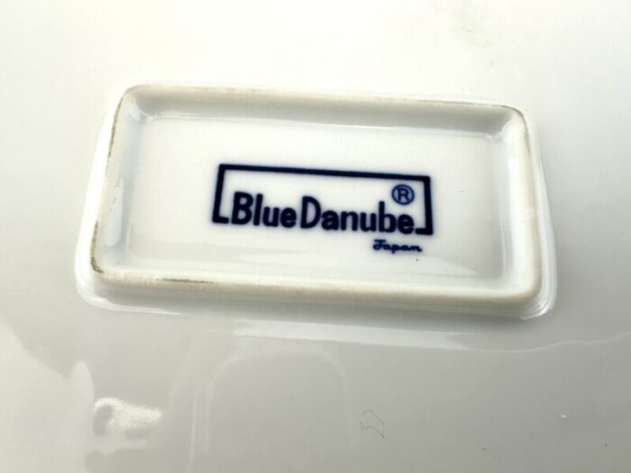 vintage japan danube rectangle blue and white serving tray 7840