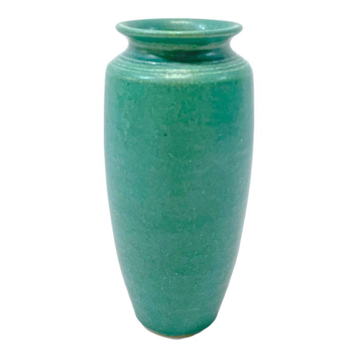 vintage japanese art nouveau style green vase 5306