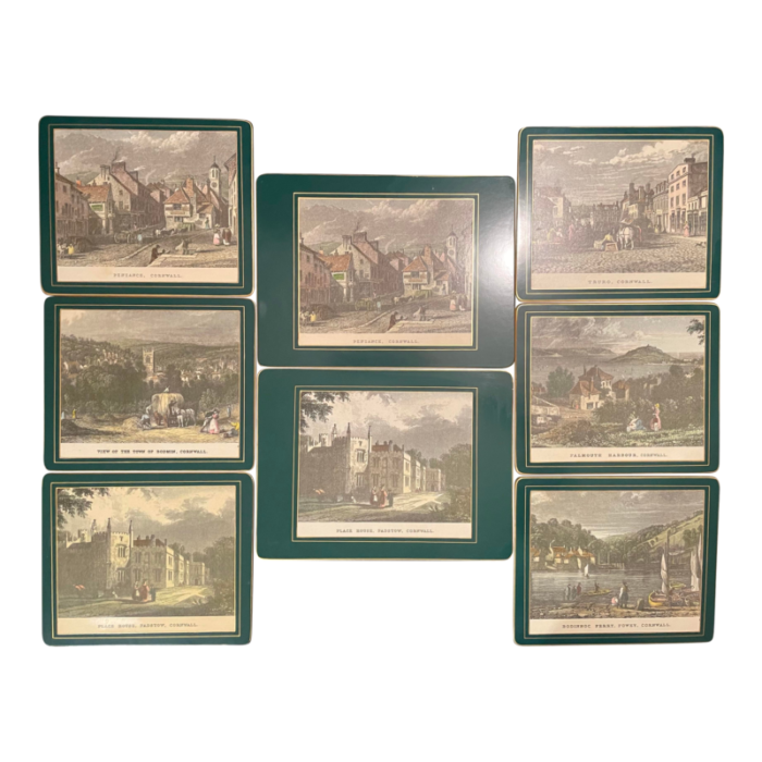 vintage lady clare placemats featuring scenes from cornwall england set of 8 8963