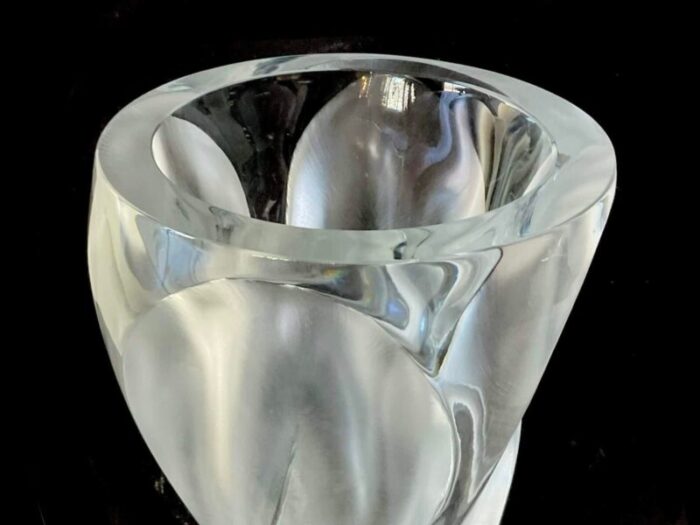 vintage lalique ingrid french crystal vase signed 1020