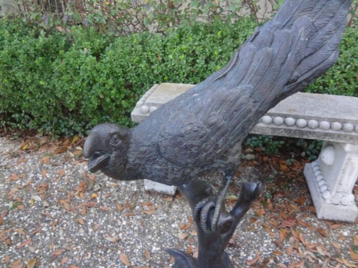 vintage large japanese bronze macaw parrot sculpture 4012