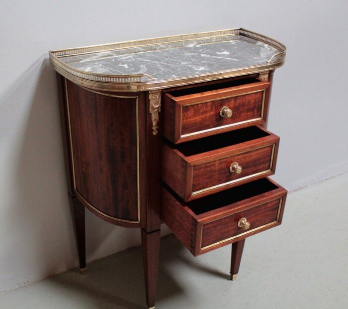 vintage louis xvi style mahogany marble and brass dresser 2