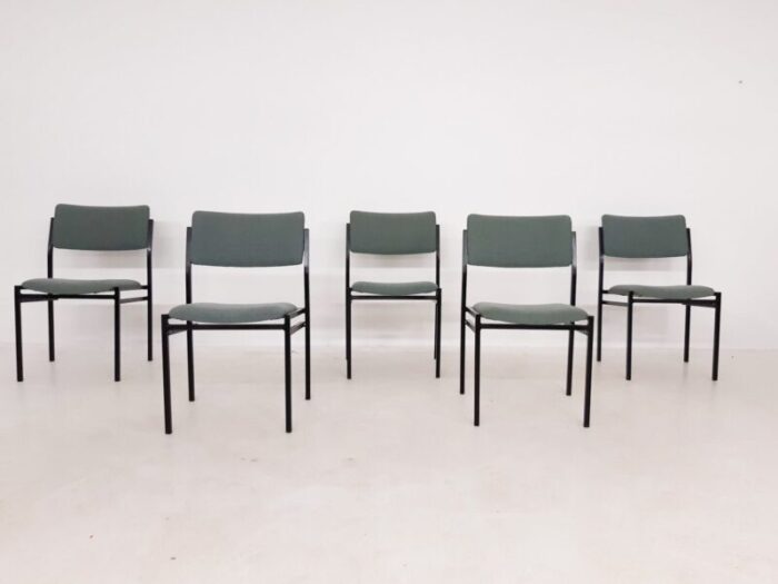 vintage metal stacking chairs attributed to gijs van der sluis for van der sluis stalen 1960s set of 5 1