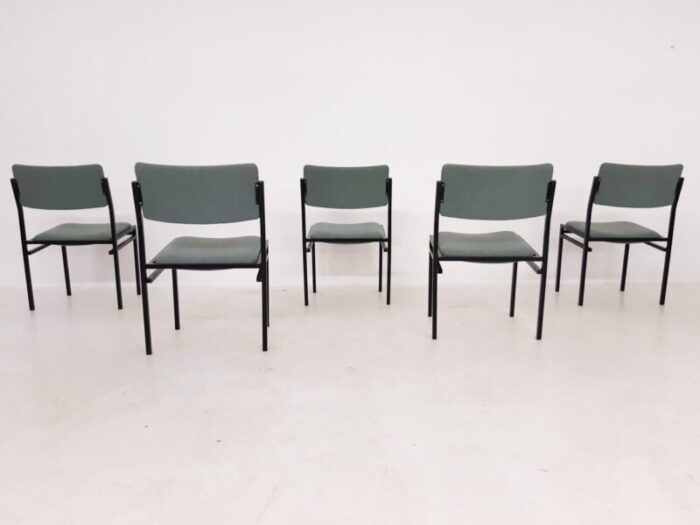 vintage metal stacking chairs attributed to gijs van der sluis for van der sluis stalen 1960s set of 5 3