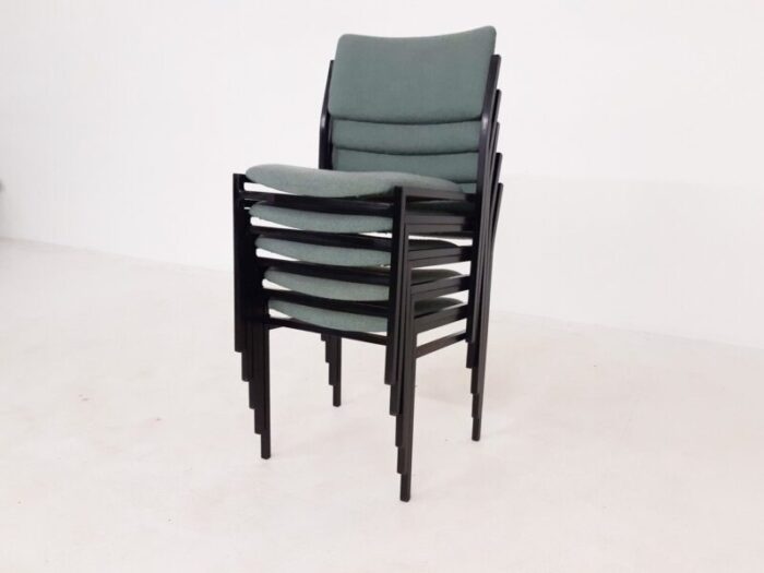 vintage metal stacking chairs attributed to gijs van der sluis for van der sluis stalen 1960s set of 5 4