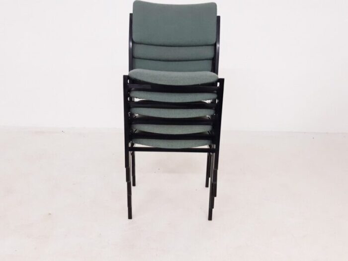 vintage metal stacking chairs attributed to gijs van der sluis for van der sluis stalen 1960s set of 5 5