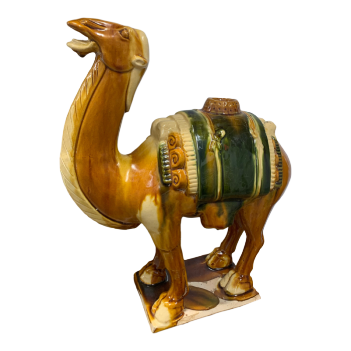 vintage mid 20th century tang style sancai glazed ceramic camel 5712