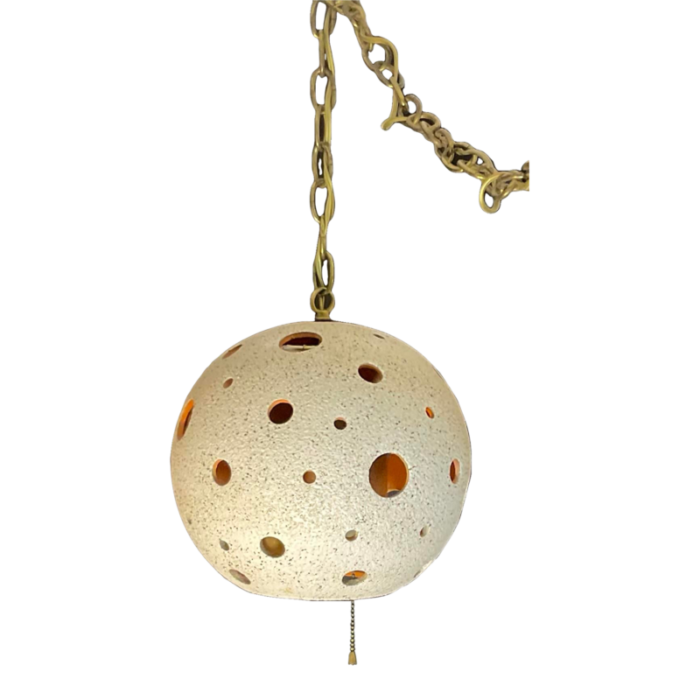 vintage mid century swag ceramic hanging pendant light 1960s 8168