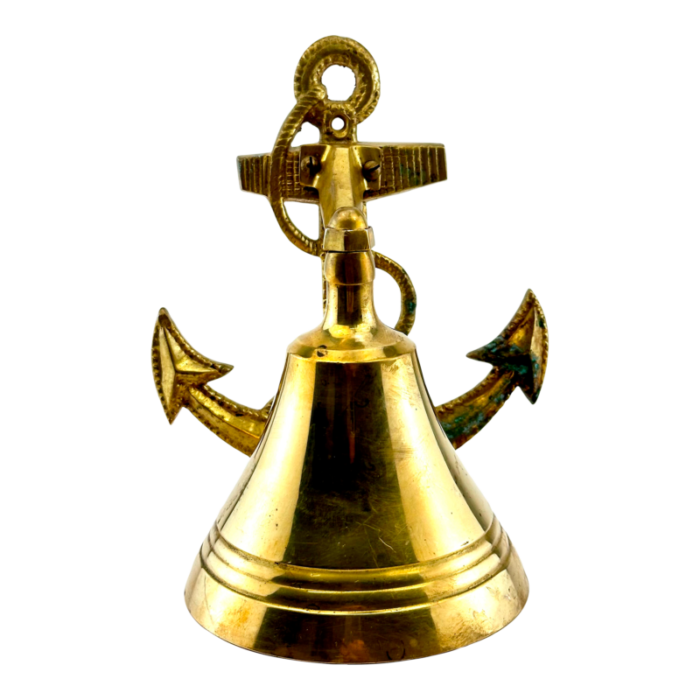 vintage nautical solid brass anchor bell 7298