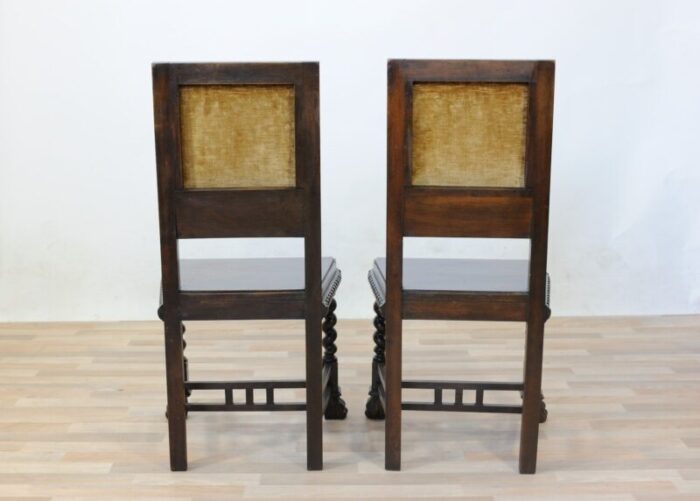 vintage neo renaissance style dining chairs in walnut set of 2 11