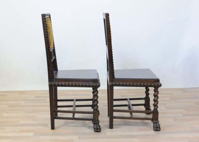 vintage neo renaissance style dining chairs in walnut set of 2 4