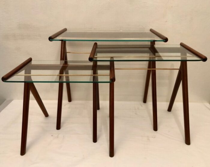 vintage nesting tables 1950s set of 3 4