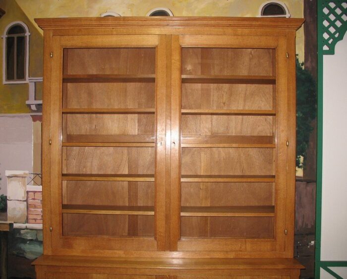 vintage oak library bookcase 1950s 3