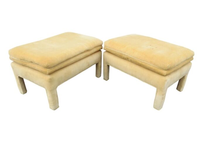 vintage parsons style ottomans stools in the style of milo baughman a pair 2204