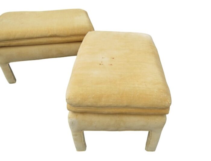 vintage parsons style ottomans stools in the style of milo baughman a pair 8786