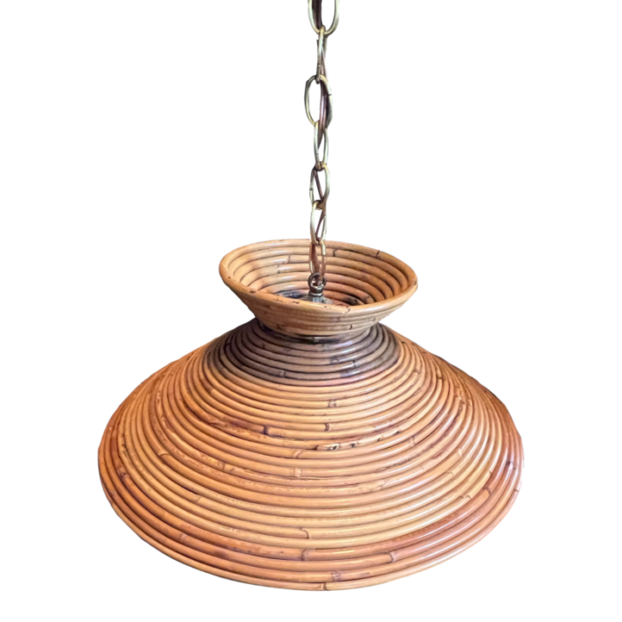 vintage pencil reed rattan light fixture 9228