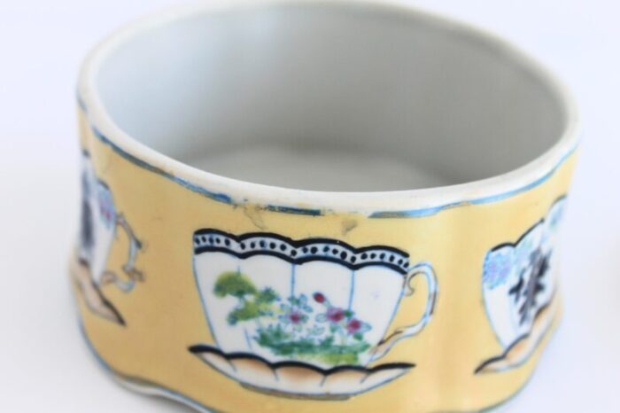 vintage porcelain teacup trinket box with lid 5850