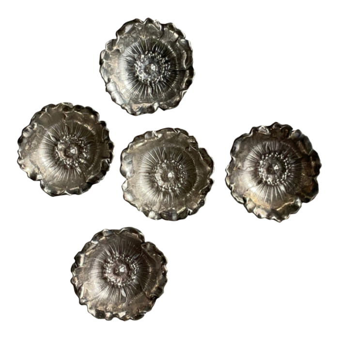 vintage regency buccellati sterling silver poppy salt cellars set of 5 4393