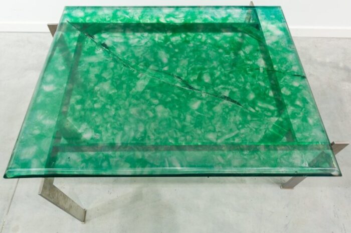 vintage resin and steel coffee table 2