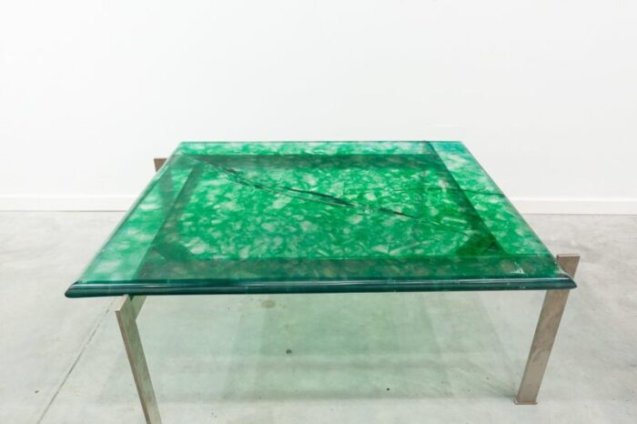 vintage resin and steel coffee table 3