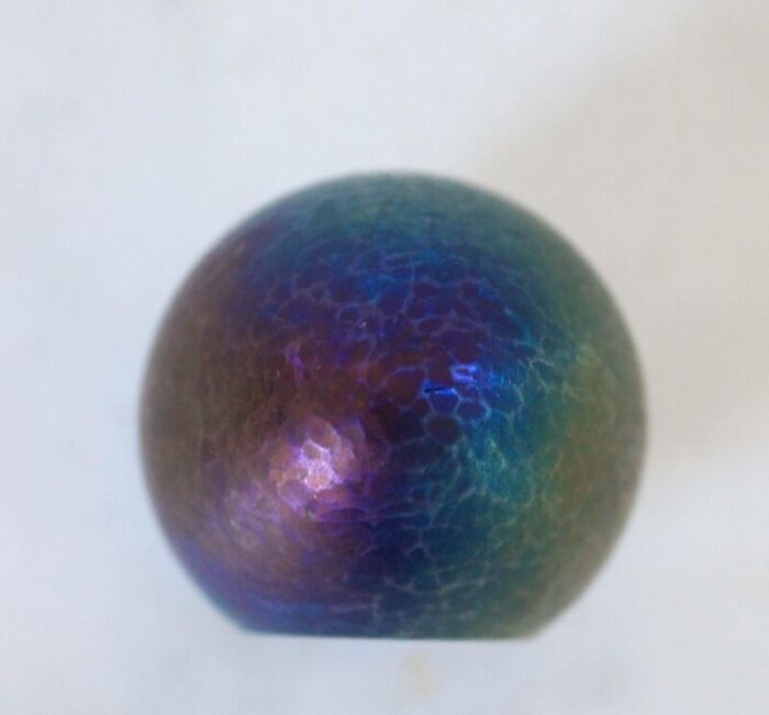 vintage roger vines iridescent glass egg paperweight 1991 8702