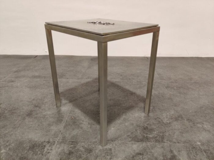 vintage side table by willy luyckx for aluclair 1970s 4