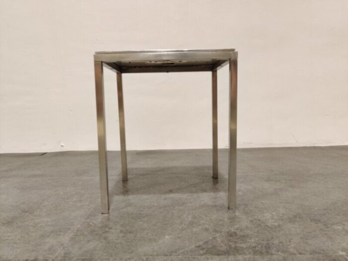 vintage side table by willy luyckx for aluclair 1970s 5