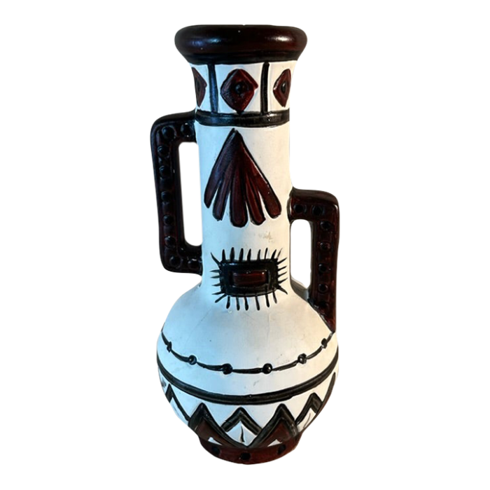 vintage southwestn motif pottery vase 3037