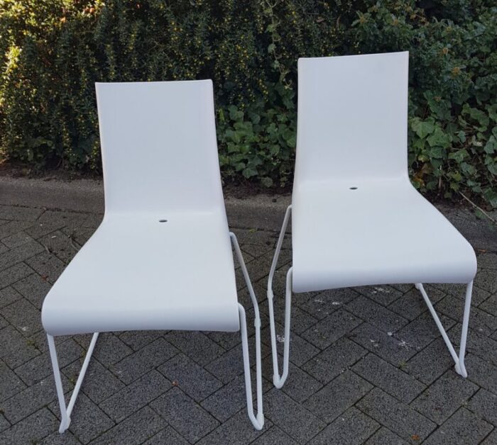 vintage stackable plastic indoor and outdoor chairs by raunkjaer for skagerak set of 2 1