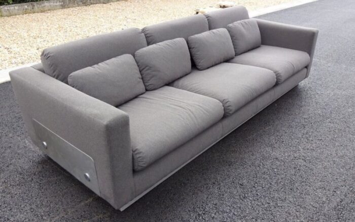 vintage steel and fabric sofa 1970s 1