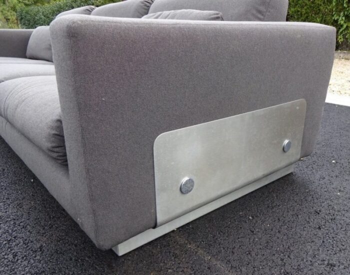 vintage steel and fabric sofa 1970s 8