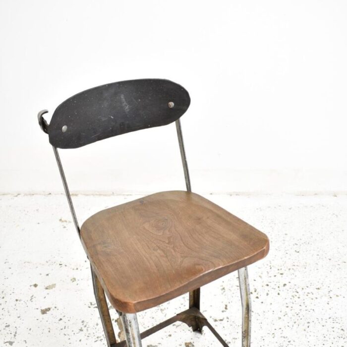 vintage tansad factory workers stool 1950s 5