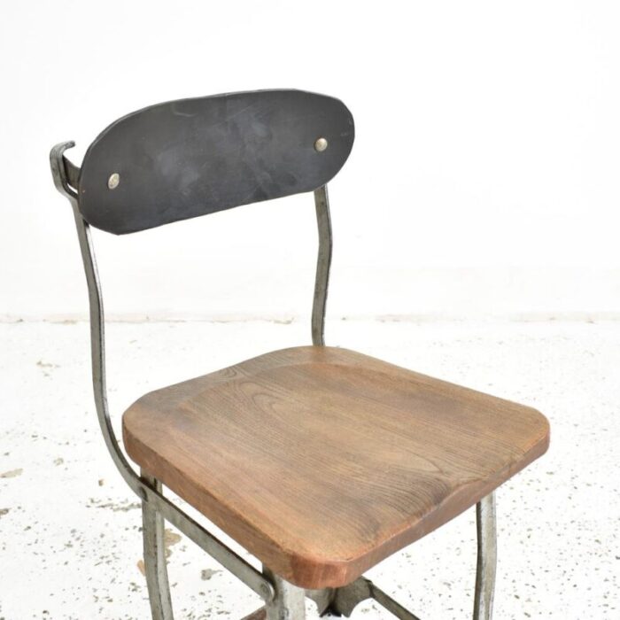 vintage tansad factory workers stool 1950s 6 1