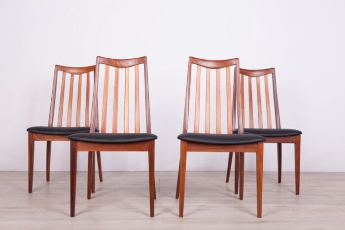 vintage teak leather dining chairs by leslie dandy for g plan 1960s set of 4 2