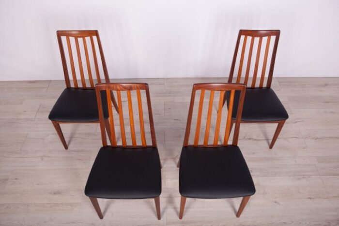 vintage teak leather dining chairs by leslie dandy for g plan 1960s set of 4 3