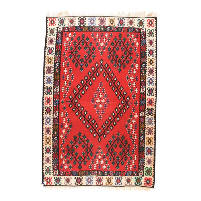 vintage turkish kilim rug 66 x 10 3912