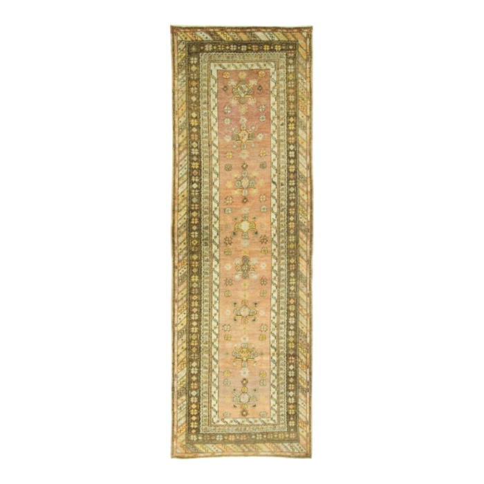 vintage turkish oushak hand knotted runner 32 x 96 1689