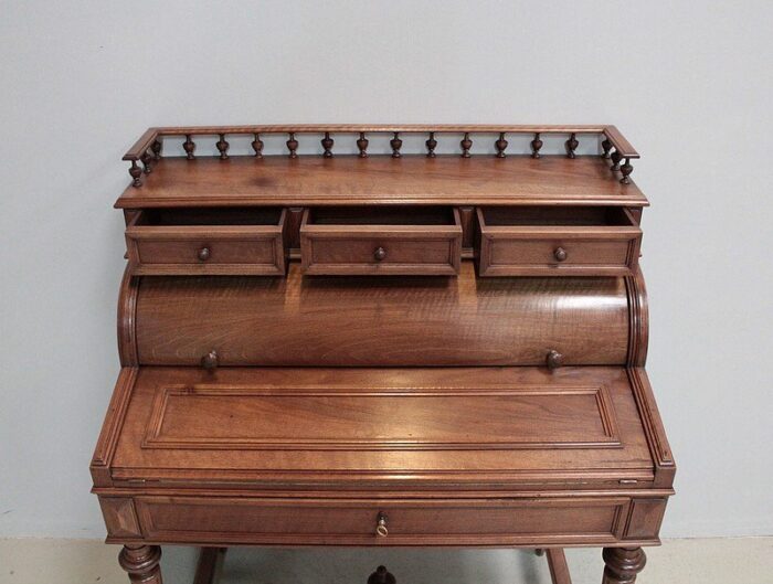 vintage walnut cylinder desk 2